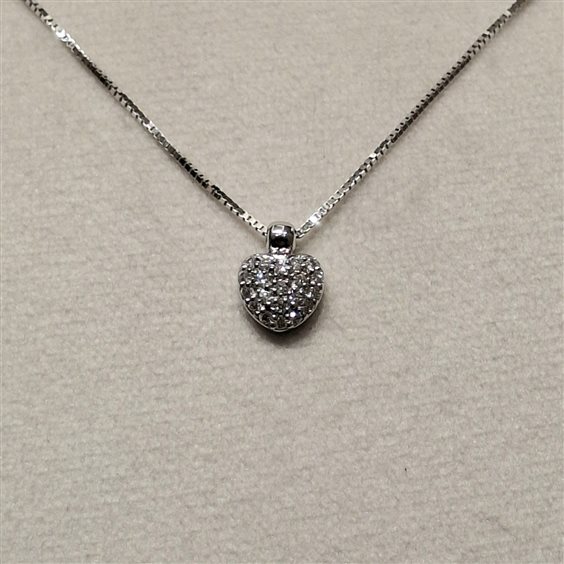 Collana Fanton Gioielli Donna COLLANE DIAMANTI in Oro bianco Diamante 0.11 Ct COOR-222-52 - COOR-222-52